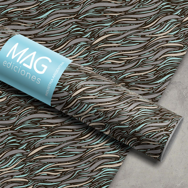 PAPEL PARA REGALO MAG 70X100 X10 5090 OLAS GRISES