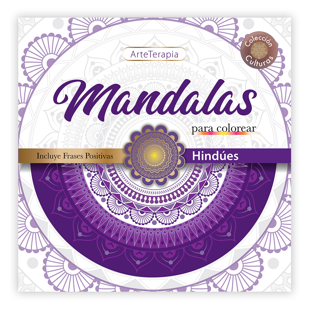 LIBRO PARA COLOREAR ARTETERAPIA COLECCION CULTURAS MANDALAS HINDUES