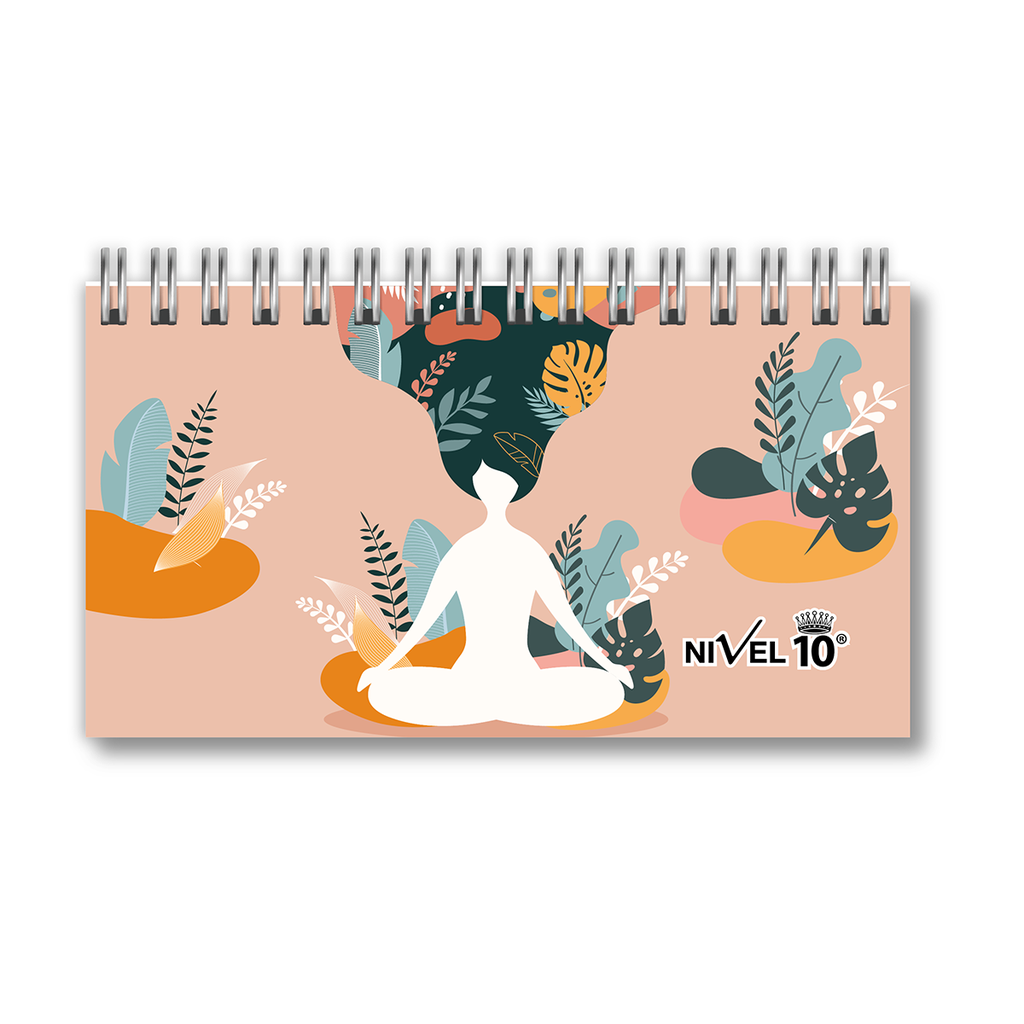 AGENDA NIVEL 10 16X8.5 SV ESPIRALADA CON ELASTICO Y CINTA SEÑALADORA LINEA NAMASTE