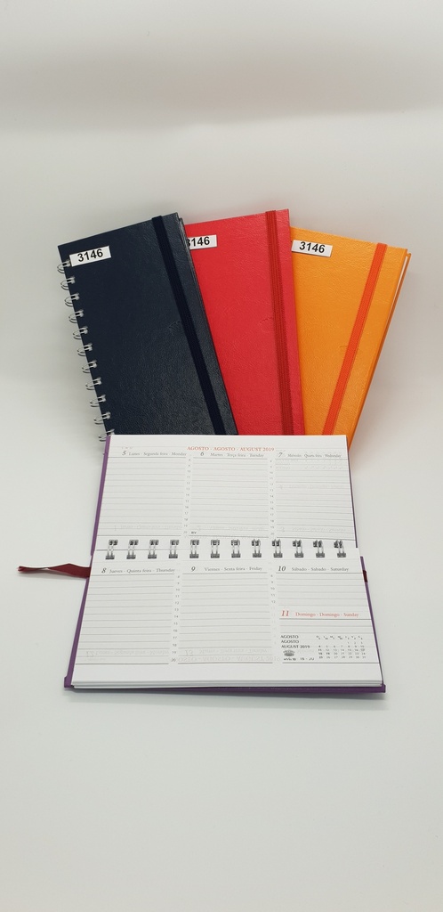 AGENDA NIVEL 10 16X8.5 SV CUERO PAPEL ESPIRALADA CON ELASTICO Y CINTA SEÑALADORA