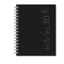 AGENDA NIVEL 10 14x19 SV ESPIRALADA CON INDICE TROQUELADO, ELASTICO Y CINTA SEÑALADORA NEGRO