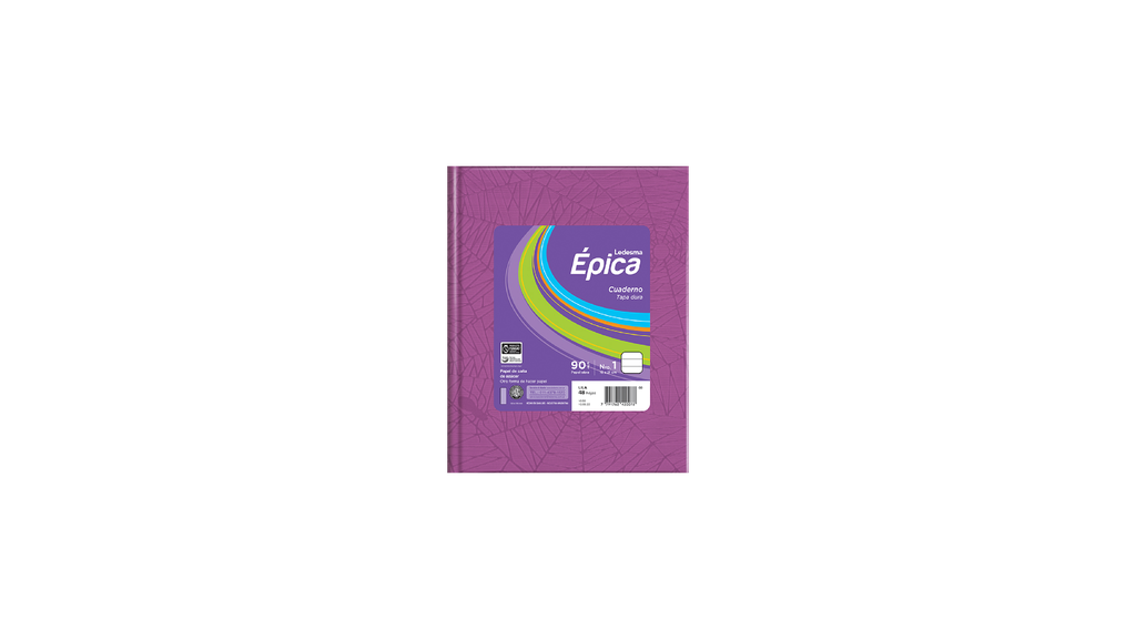 CUADERNO LEDESMA EPICA Nº3 TAPA DURA 48H LILA RAYADO