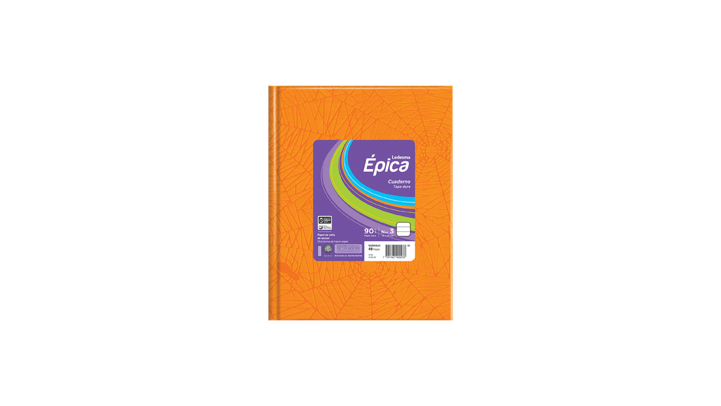 CUADERNO LEDESMA EPICA ARAÑA Nº3 TAPA DURA 48H NARANJA RAYADO