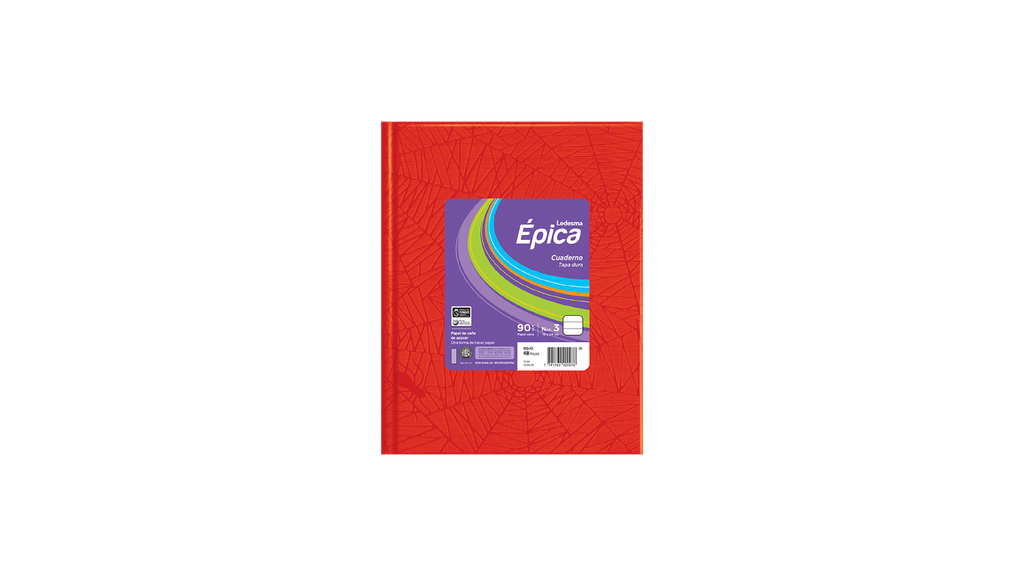 CUADERNO LEDESMA EPICA ARAÑA Nº3 TAPA DURA 48H ROJO RAYADO