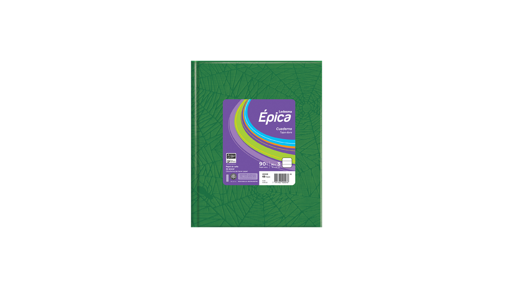 CUADERNO LEDESMA EPICA ARAÑA Nº3 48H VERDE RAYADO