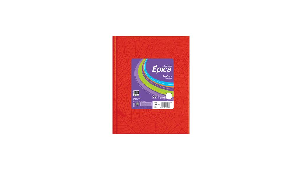 CUADERNO LEDESMA EPICA ARAÑA Nº3 TAPA DURA  100H ROJO RAYADO