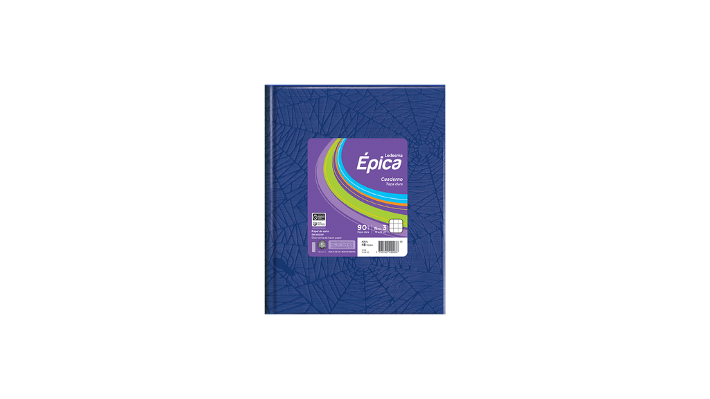 CUADERNO LEDESMA EPICA ARAÑA Nº3 TAPA DURA 48H AZUL CUADRICULADO