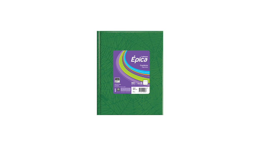 CUADERNO LEDESMA EPICA ARAÑA Nº3 TAPA DURA 100H VERDE RAYADO
