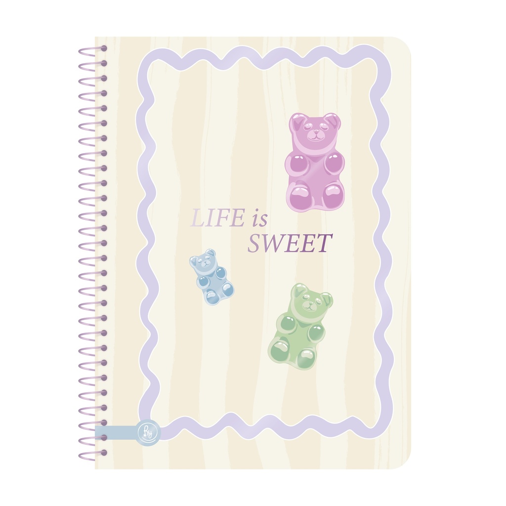 CUADERNO RY A5 15X21 ANILLADO SEMIRIGIDO 80 HOJAS RAYADAS MIX 1082