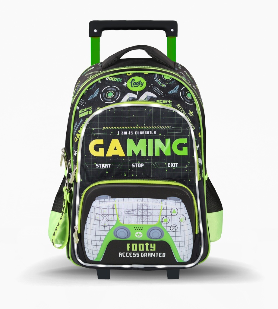 MOCHILA FOOTY CON CARRO 18''  LEVEL UP CON LUZ
