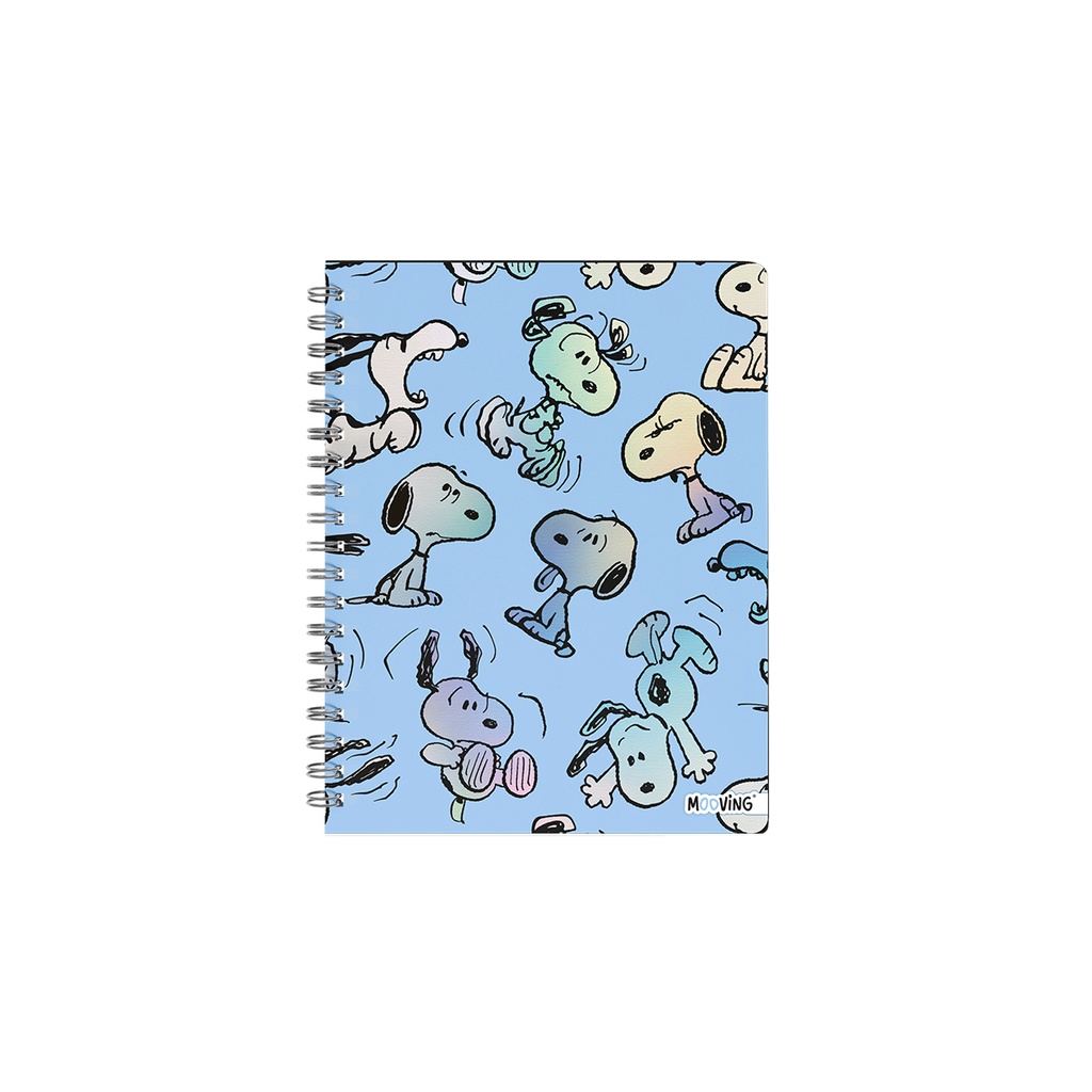 CUADERNO MOOVING 16X21 TAPA DURA CON ESPIRAL 80 HOJAS SNOOPY
