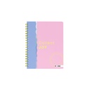 CUADERNO MOOVING 16X21 TAPA DURA CON ESPIRAL 80 HOJAS PASTEL BLOCK