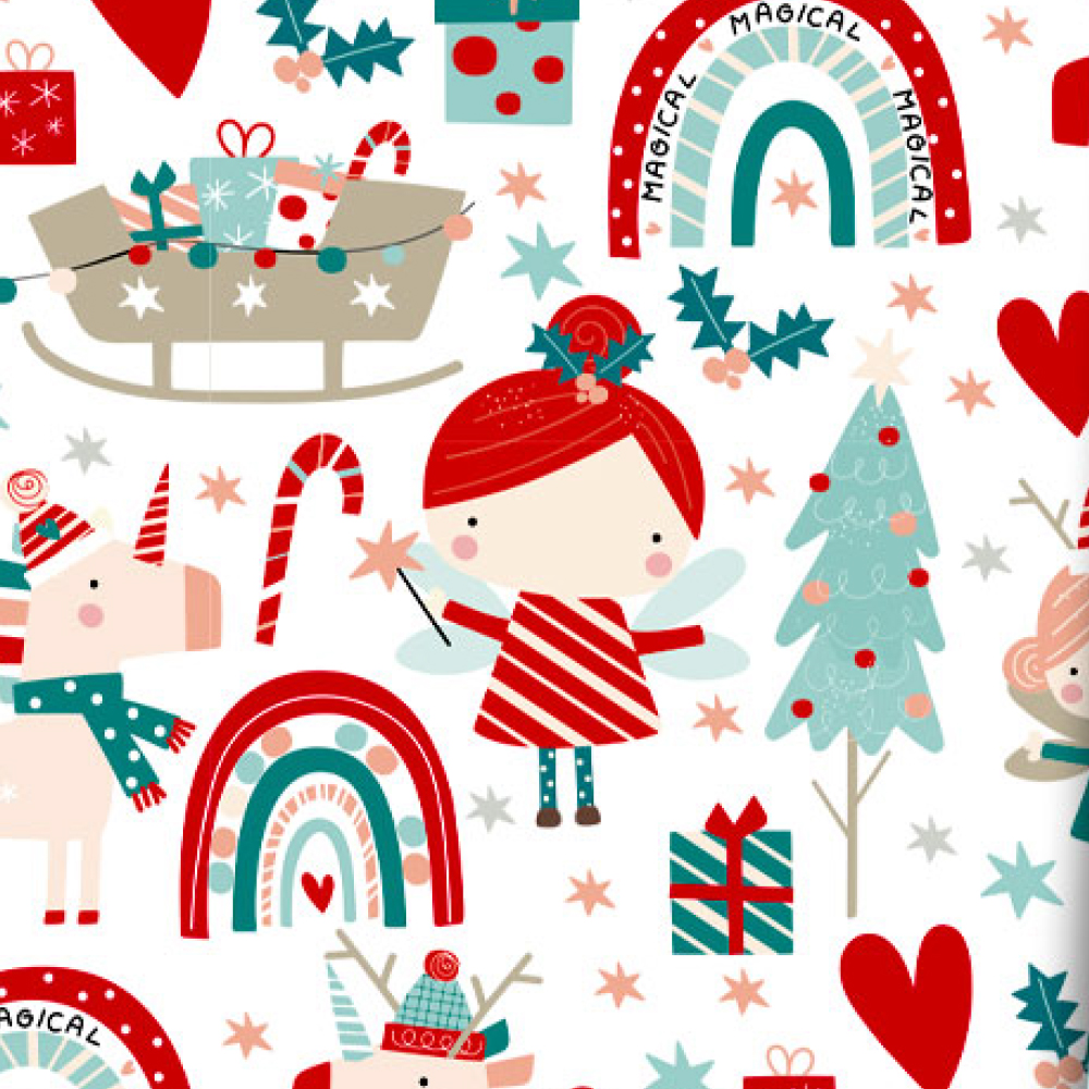 PAPEL MAG PARA REGALO 70X100 X10 7043 FELIZ NAVIDAD