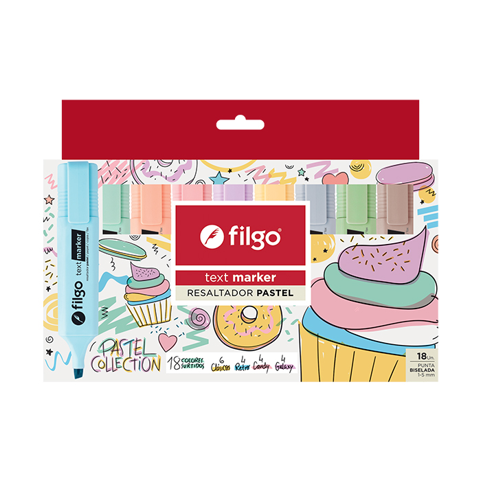 RESALTADOR FILGO CHATO X18 PASTEL