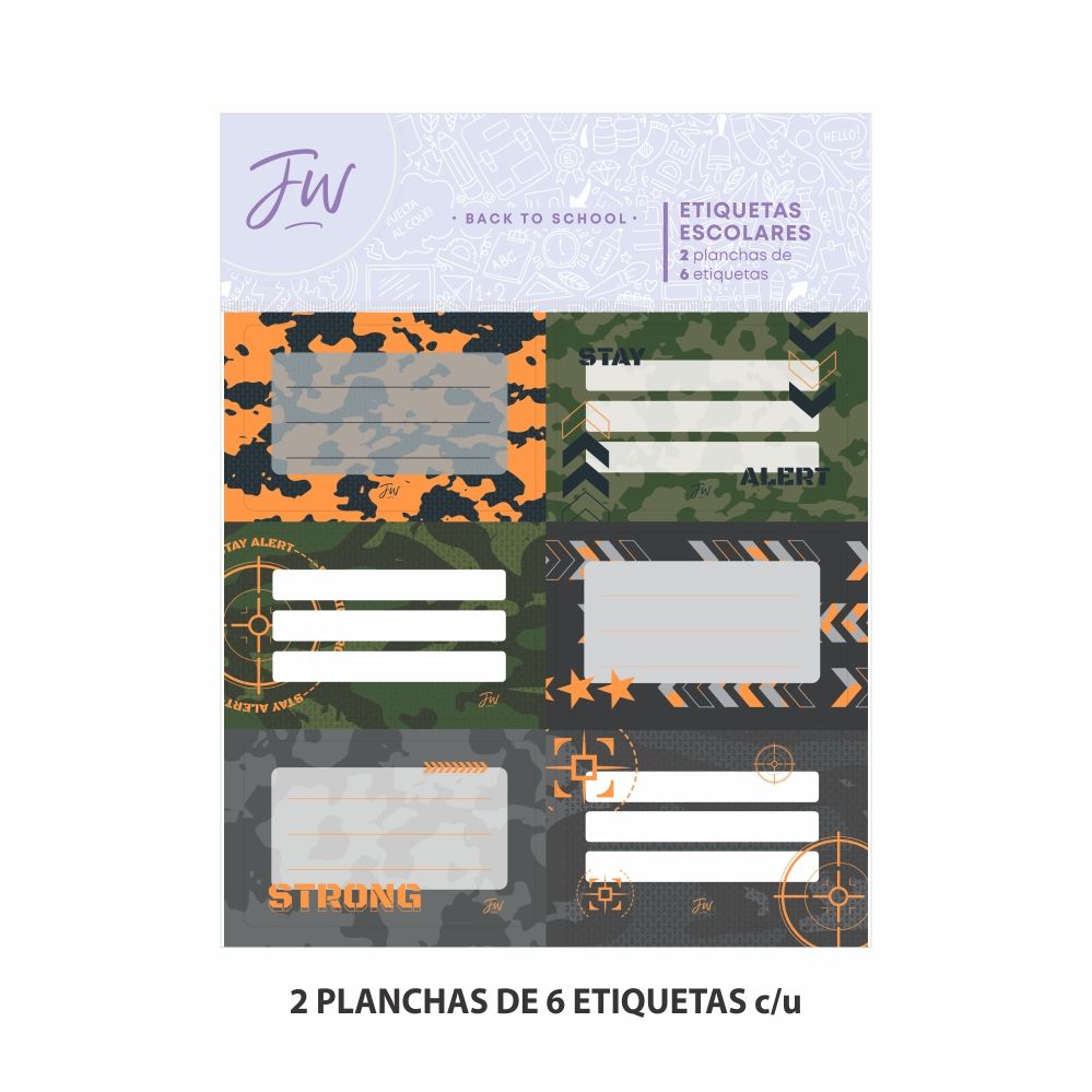 ETIQUETAS FW STAY ALERT 2PLANCHAS X6