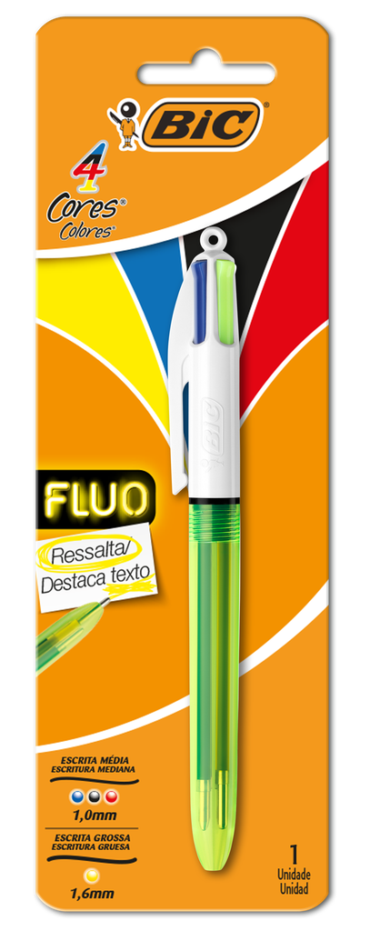 BOLIGRAFO BIC FLUO 4 COLORES X1