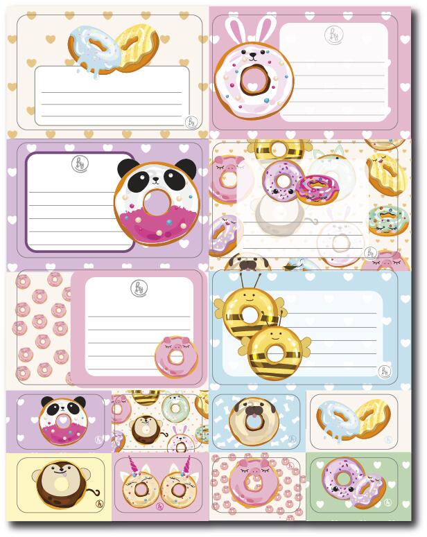 ETIQUETAS RY 1044 VARIOS MOTIVOS X6 + STICKERS
