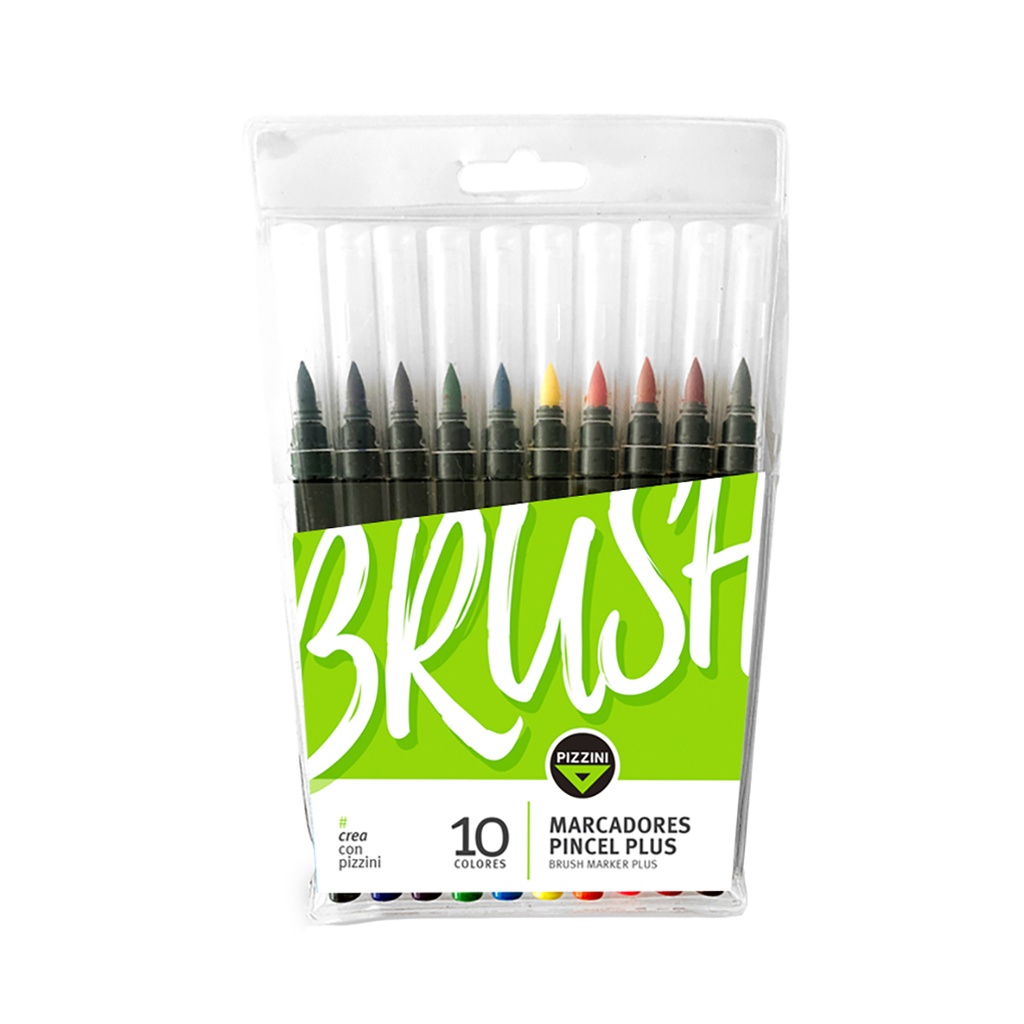 MARCADOR PIZZINI PUNTA PINCEL X10 PLUS