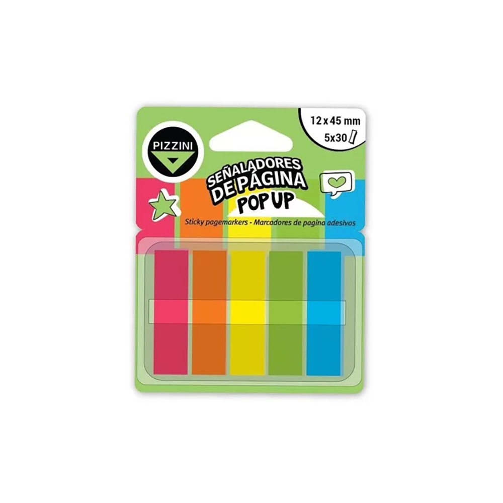 BANDERITAS PIZZINI SEÑALADORAS FLUO X5