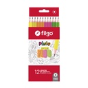 LAPIZ GRAFITO FILGO CUERPO FLUO HB X12