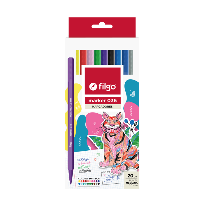 MARCADOR FILGO 036 MARKER X20 SURTIDOS