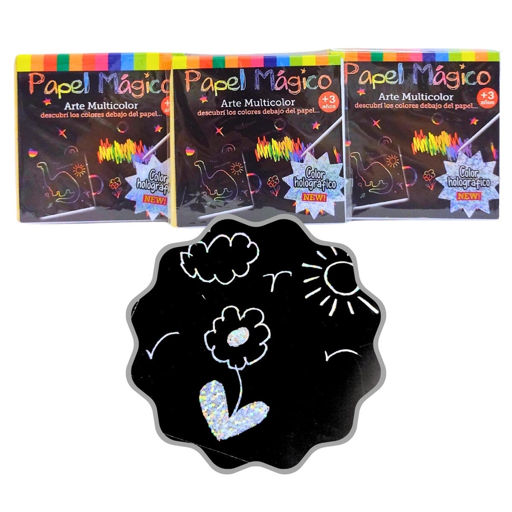 PAPEL MAGICO EN TACO X25 HOJAS HOLOGRAFICO