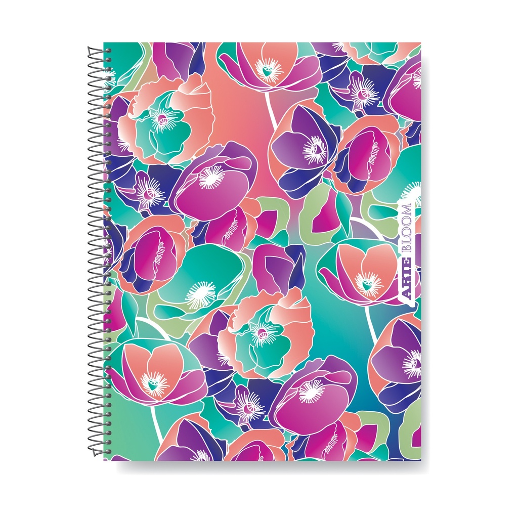 CUADERNO ARTE BLOOM 16X21 80H RAYADO TAPA SEMI RIGIDA