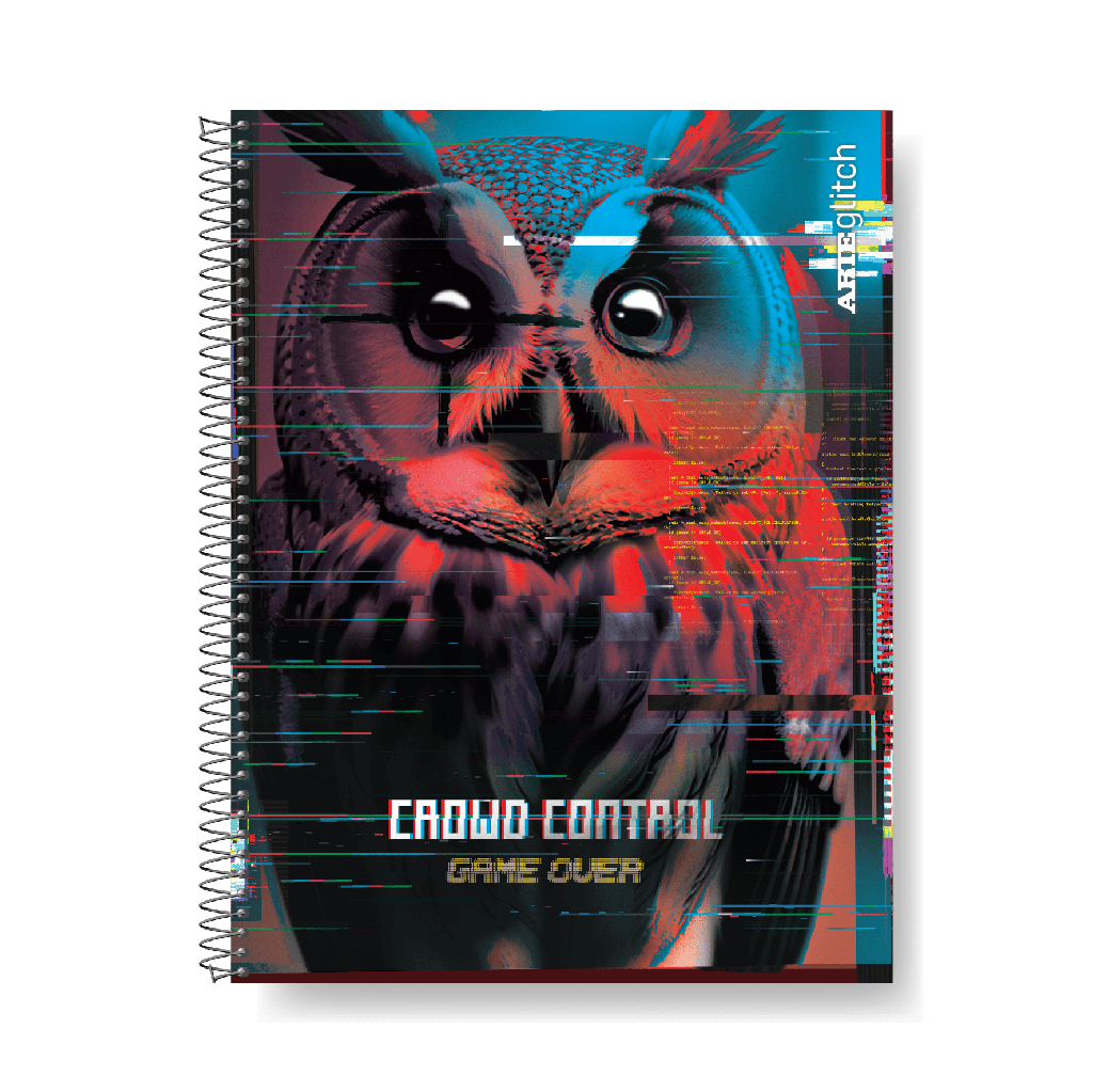 CUADERNO ARTE GLITCH 22X29 TAPA SEMI RIGIDA 80 HOJAS CUADRICULADO