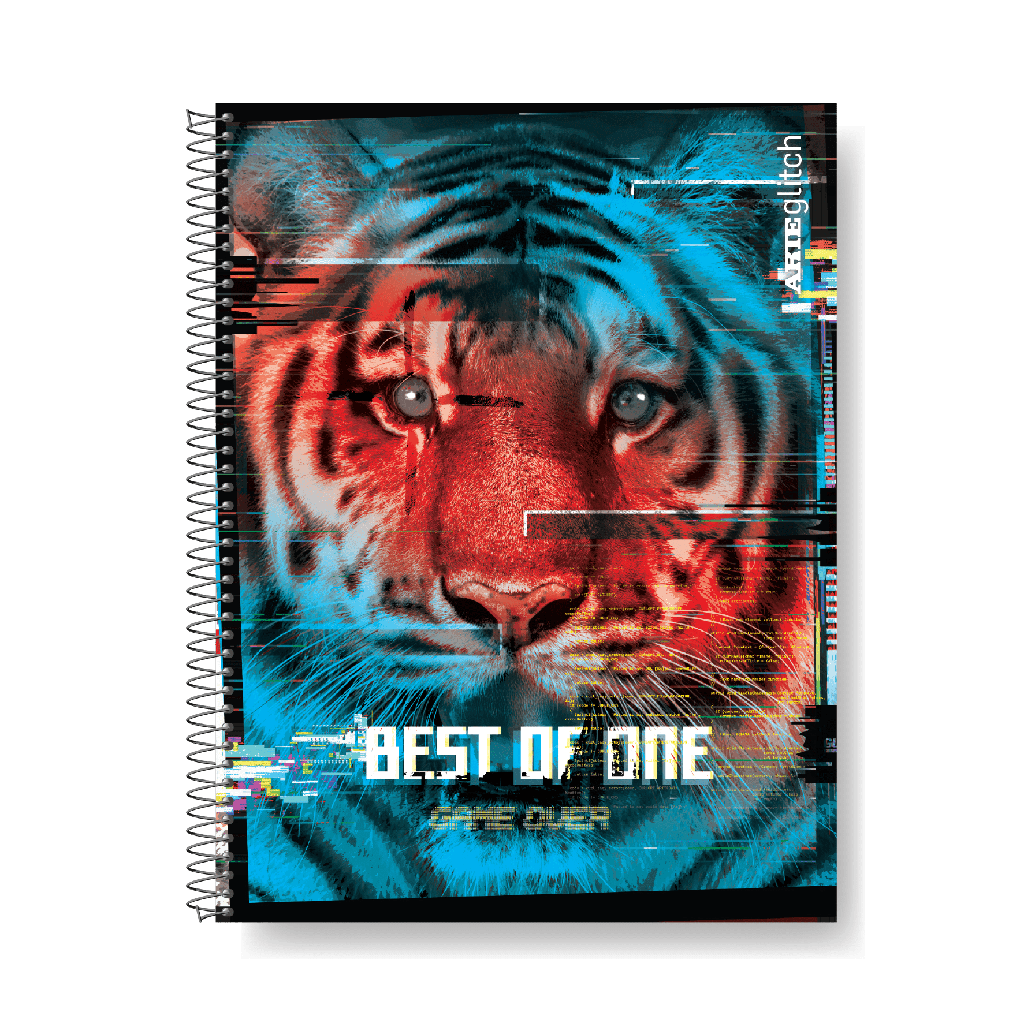 CUADERNO ARTE GLITCH 16X21 TAPA SEMI RIGIDA 80 HOJAS RAYADO