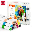 MARCADOR DELI ACRILICO X12 DOBLE PUNTA