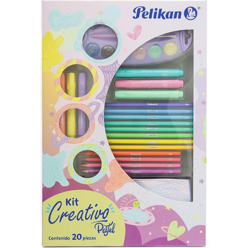 KIT PELIKAN RESALTADOR CREATIVO PASTEL X20 PROMO