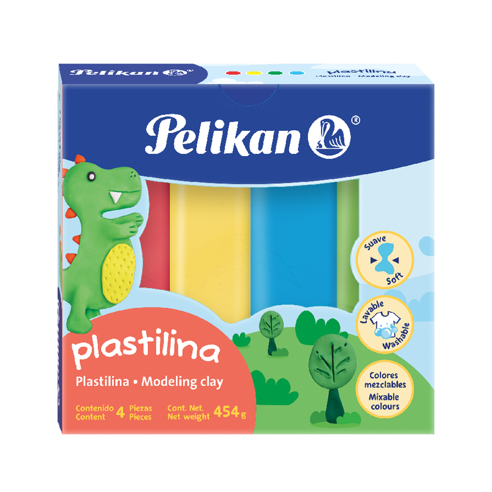 PLASTILINA PELIKAN  SURTIDO X 4 (LLEVA 2 PAGA 1)