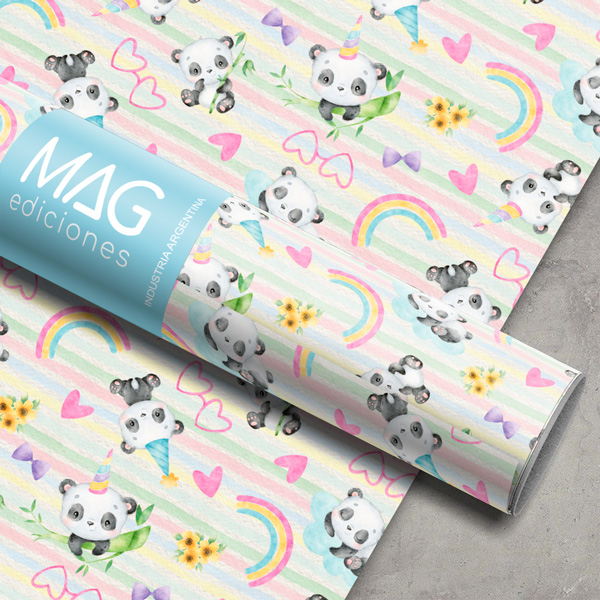 PAPEL PARA REGALO MAG 70X100 X10 5104 PANDAS