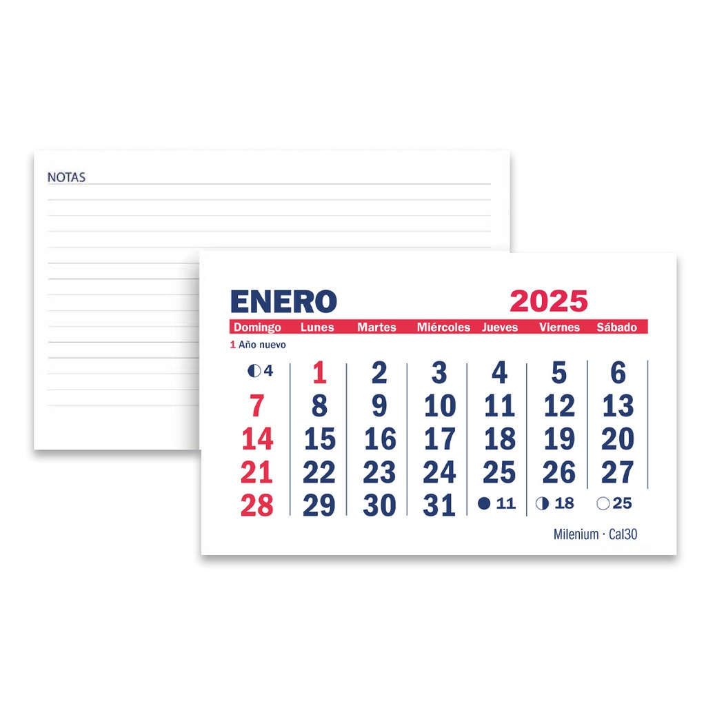 CALENDARIO MENSUAL X 10 UNIDADES 21x30cm 2026