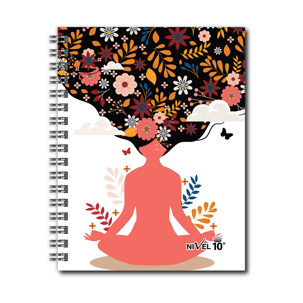 AGENDA NIVEL 10 16x22 DXP ESPIRALADA CON INDICE TROQUELADO, ELASTICO Y CINTA SEÑALADORA LINEA NAMASTE