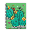 AGENDA NIVEL 10 16x22 SV ESPIRALADA CON INDICE TROQUELADO, ELASTICO Y CINTA SEÑALADORA LINEA CACTUS