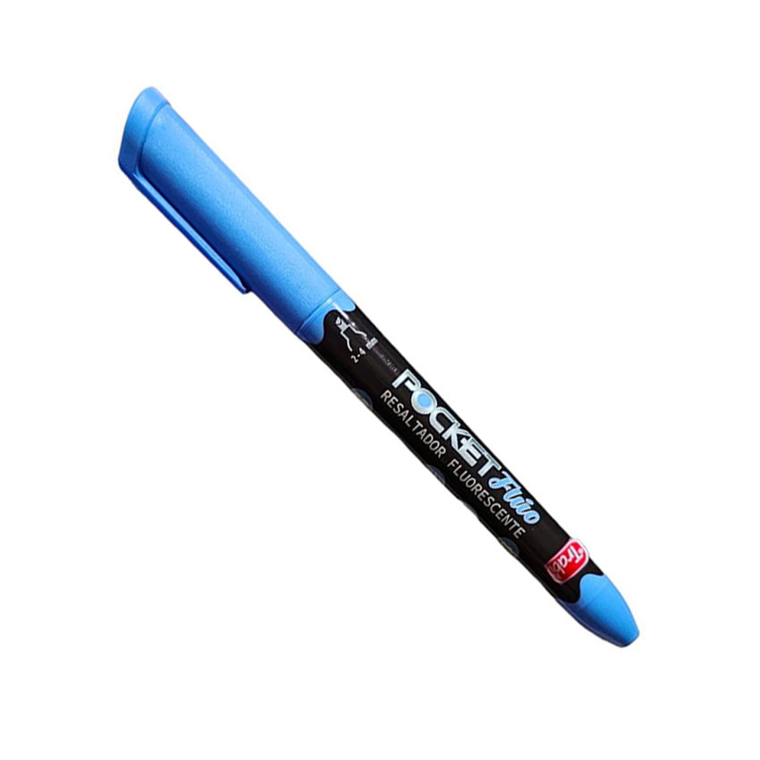 RESALTADOR TRABI POCKET FLUO X12 CELESTE LIQUIDACION