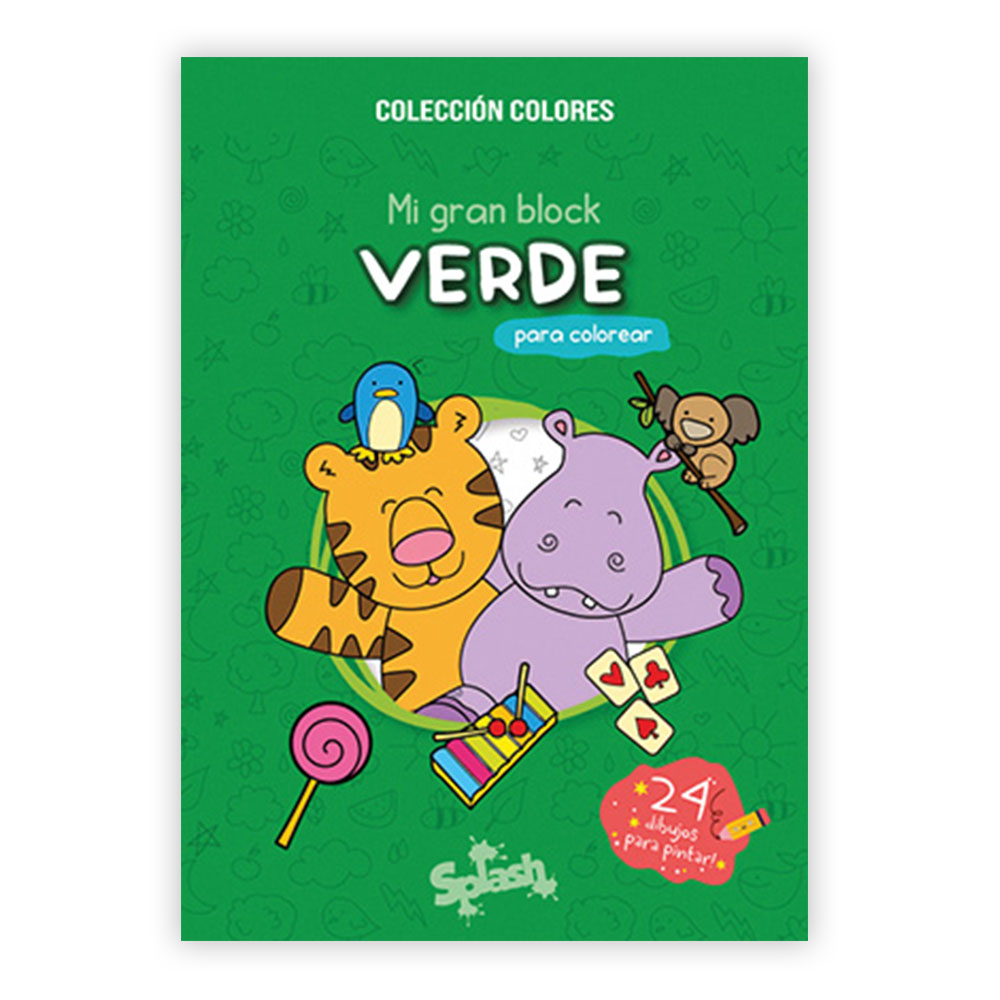 LIBRO MI GRAN BLOCK PARA COLOREAR VERDE