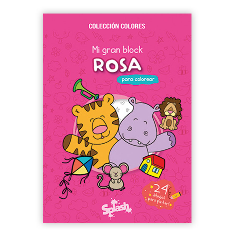 LIBRO MI GRAN BLOCK PARA COLOREAR ROSA