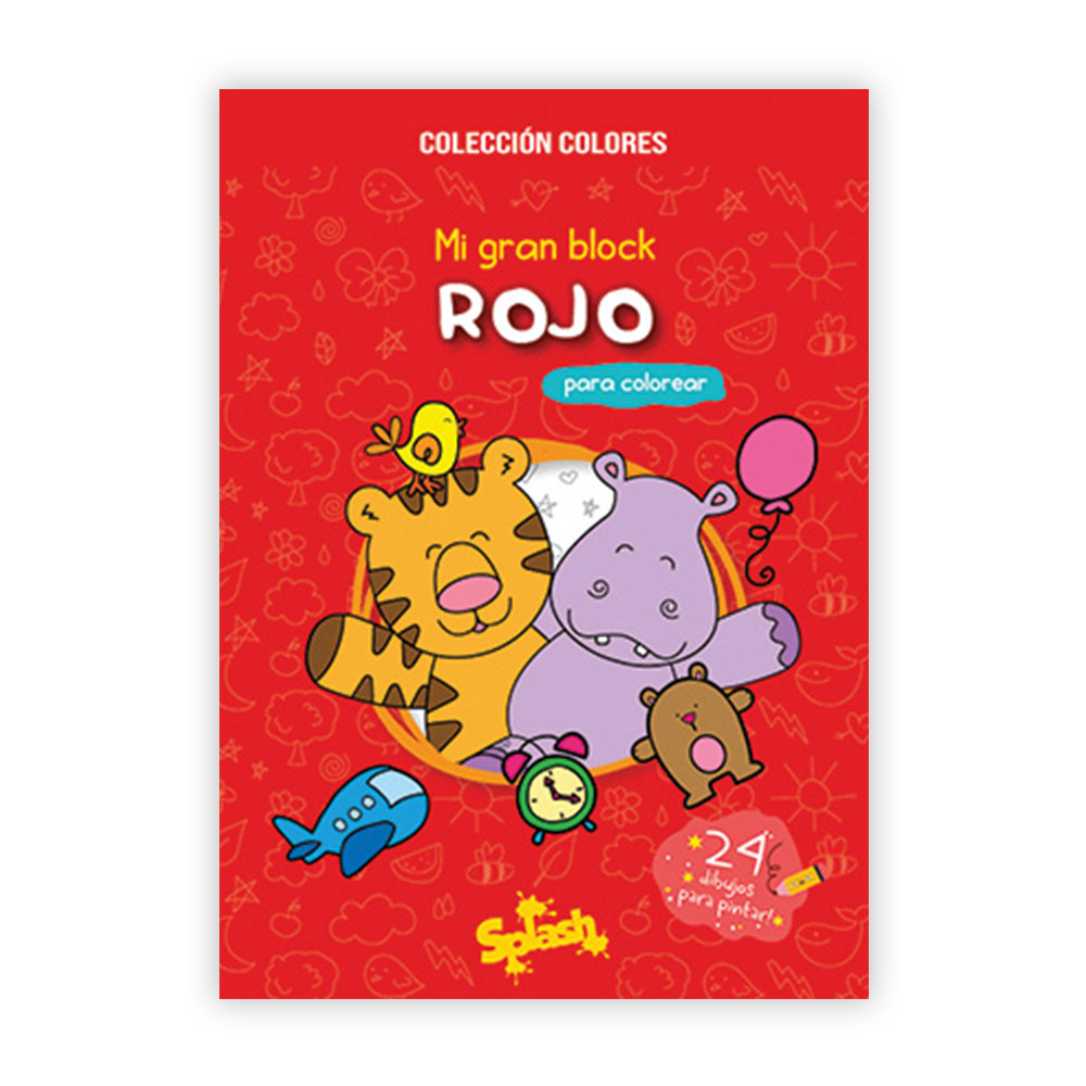 LIBRO MI GRAN BLOCK PARA COLOREAR ROJO