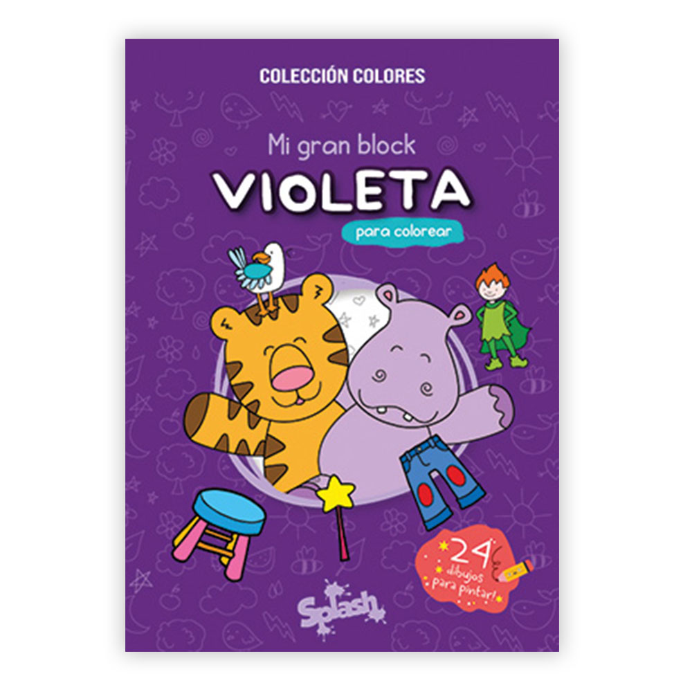 LIBRO MI GRAN BLOCK PARA COLOREAR VIOLETA
