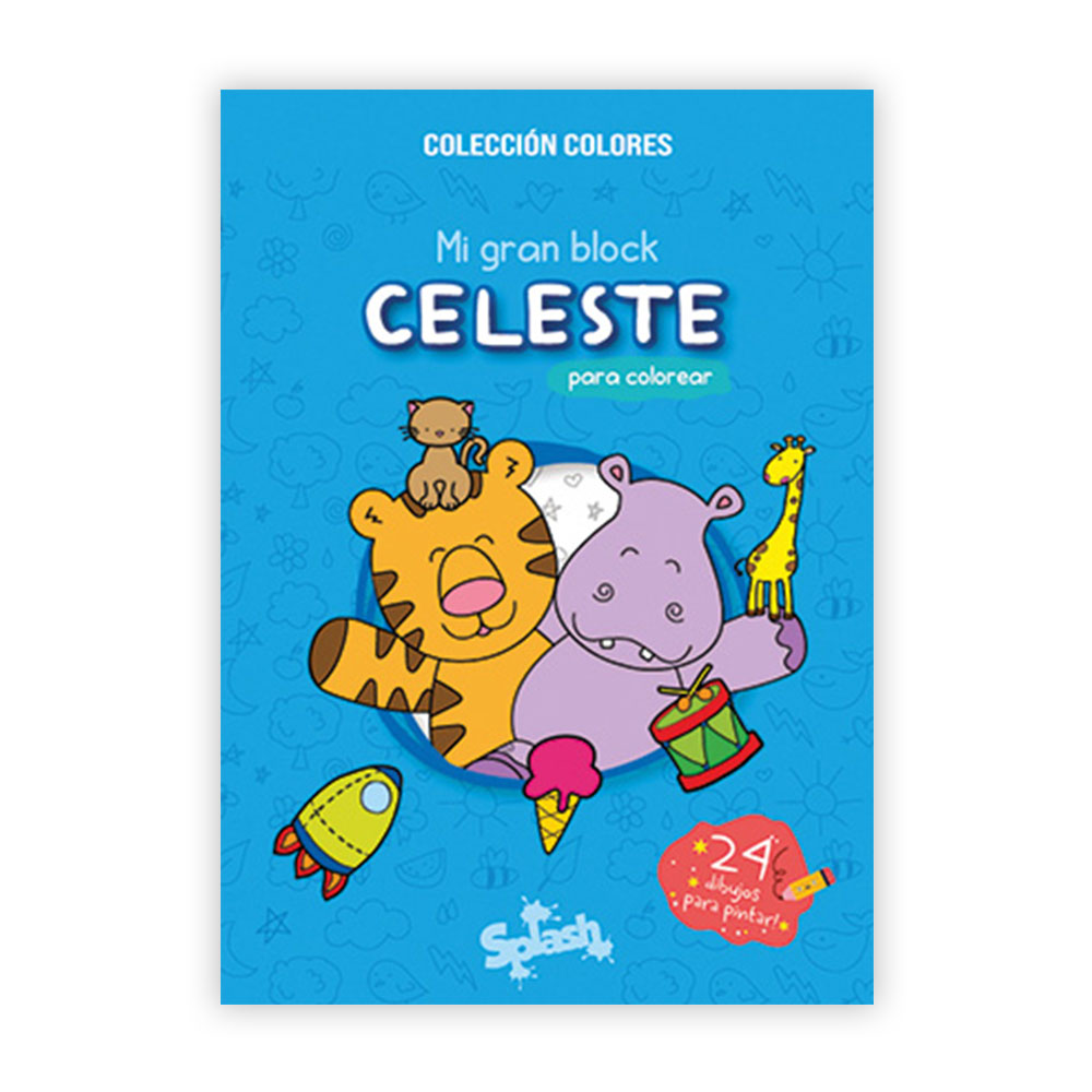 LIBRO MI GRAN BLOCK PARA COLOREAR CELESTE