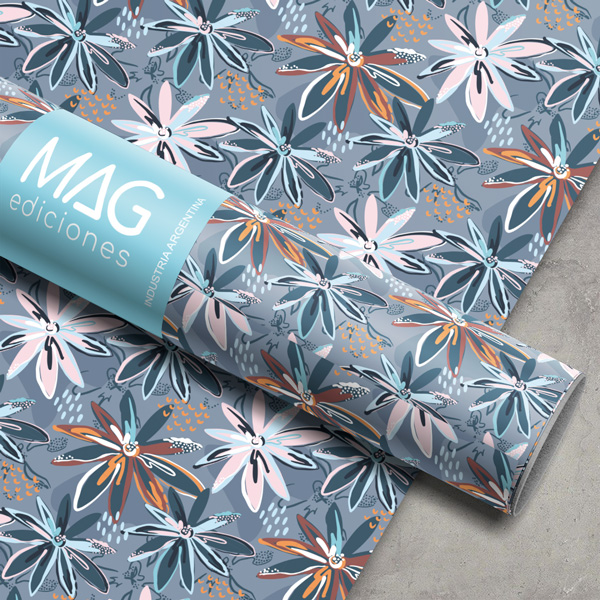 PAPEL PARA REGALO MAG 70X100 X10 5129 FLORES