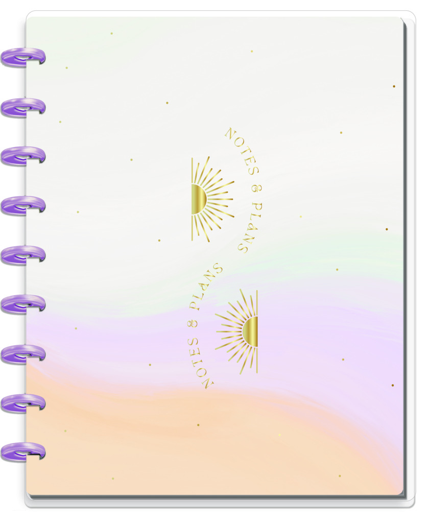 CUADERNO HAPPY NOTES ATARDECER 17X23CM RAYADO PUNTEADO CON DISCOS