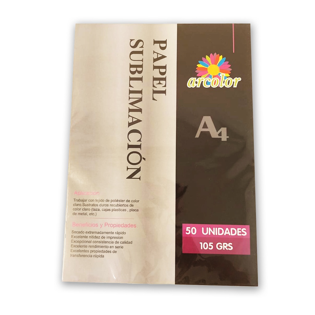 PAPEL ARCOLOR PARA SUBLIMACION A4 X50 105GR