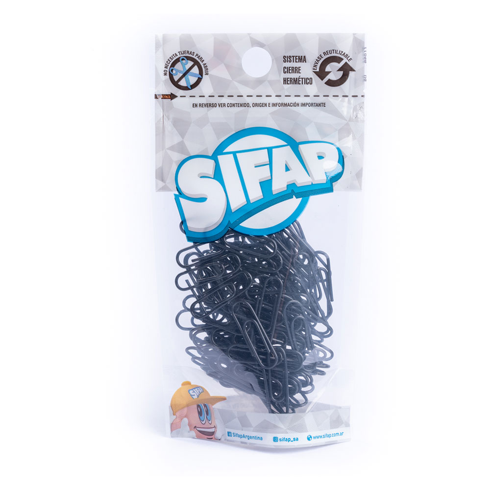 CLIPS SIFAP FORRADOS Nº3 BLISTER X 100 BLANCO Y NEGRO