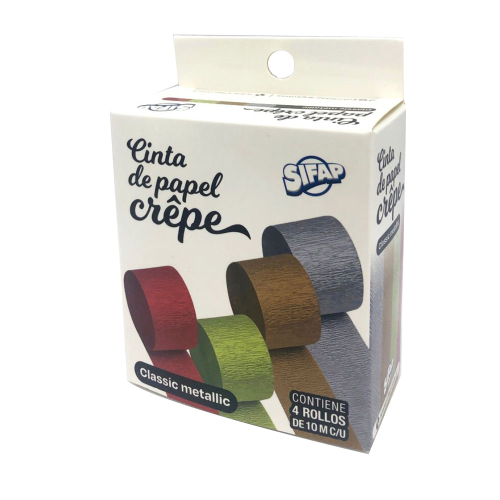 CINTA DE PAPEL CREPE SIFAP X4 CLASSIC METALLIC