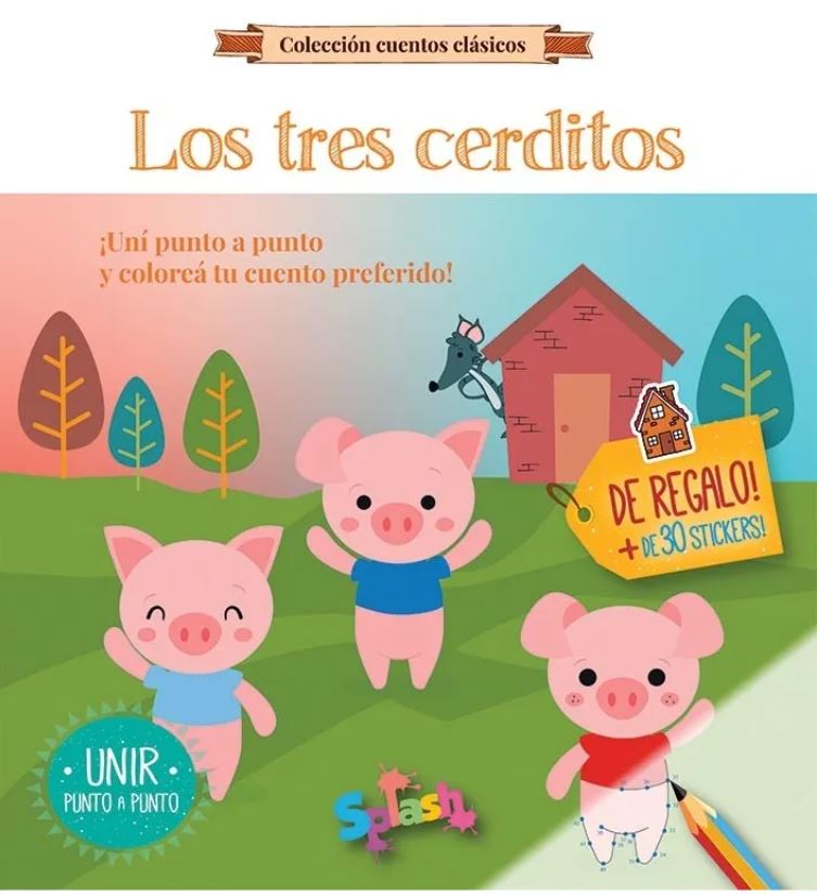 LIBRO SPLASH UNIR PUNTO A PUNTO CLASICOS LOS TRES CERDITOS
