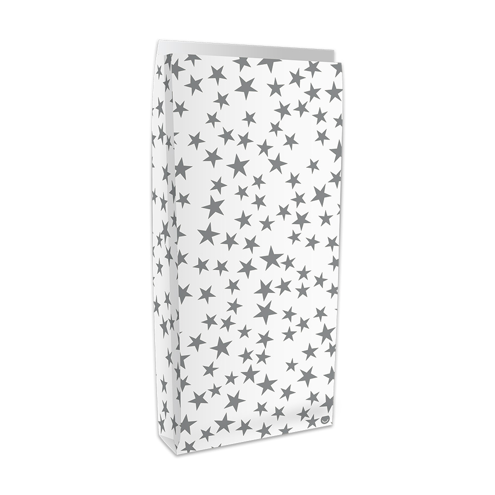 SOBRE BOLSA RP SILVER STARS X10 16X6X36CM