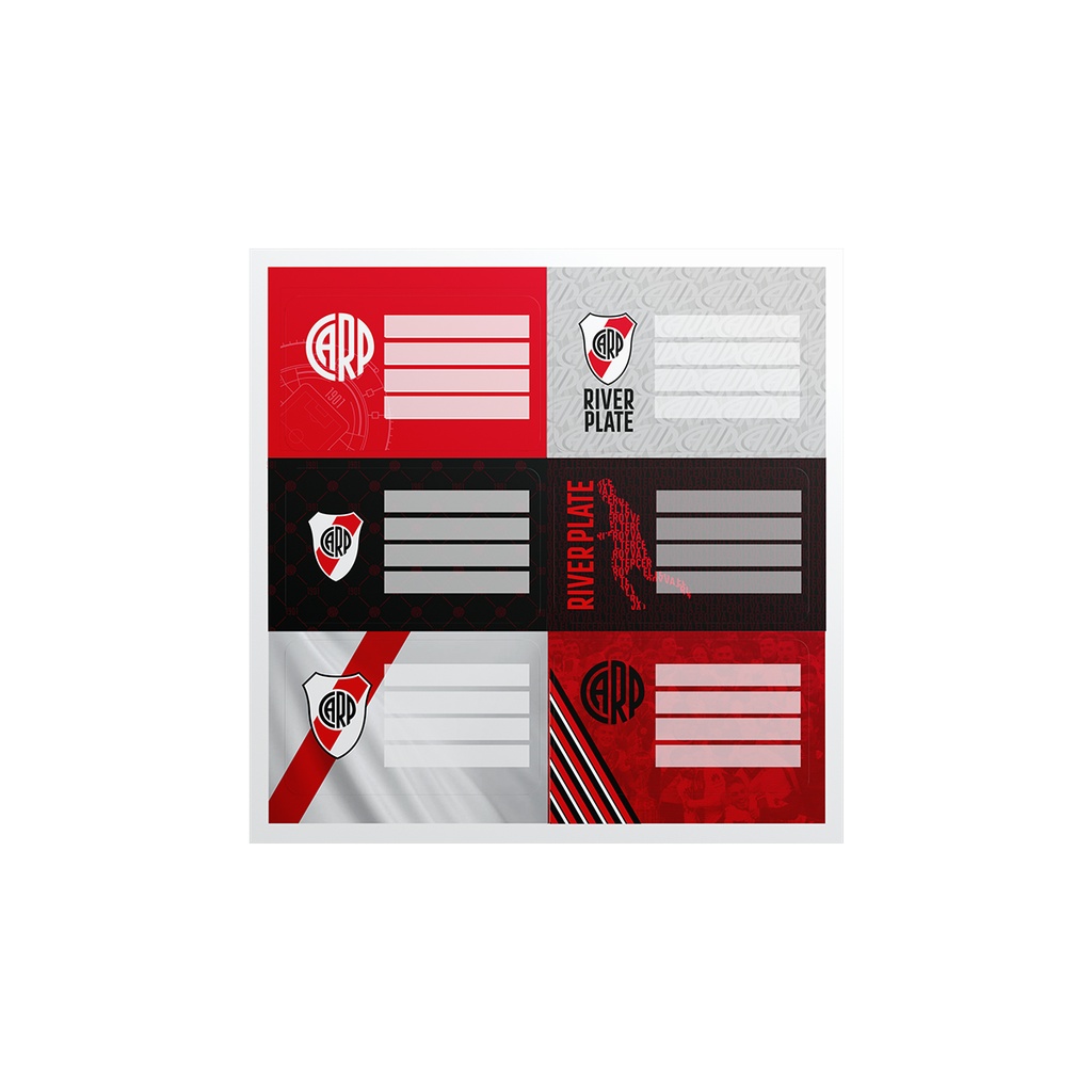 ETIQUETAS MOOVING 2 PLANCHAS X6 RIVER PLATE